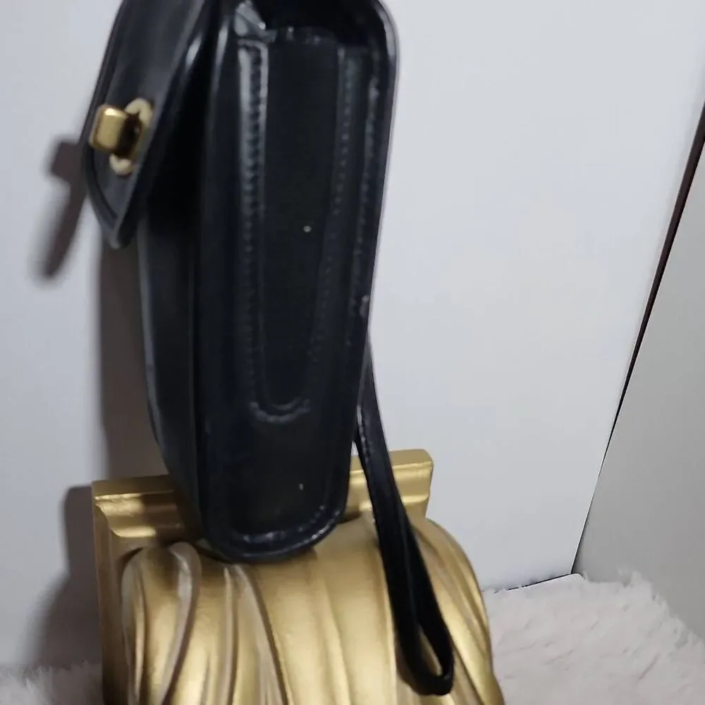 Vintage Coach black leather phone case with Strap